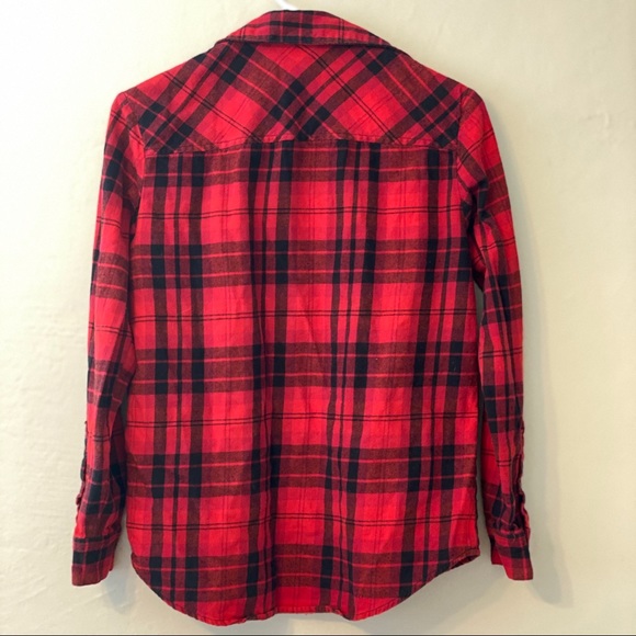 Forever 21 Black and Red Plaid Flannel - Picture 4 of 7